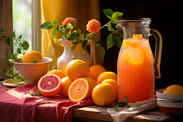 Citrus sunrise infusion homemade fruit juice