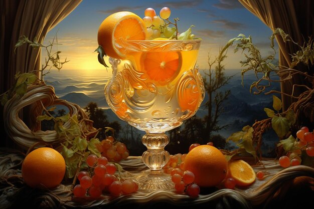 Foto citrus sunrise symphony fruit juice (fruit sap van citrusvruchten)