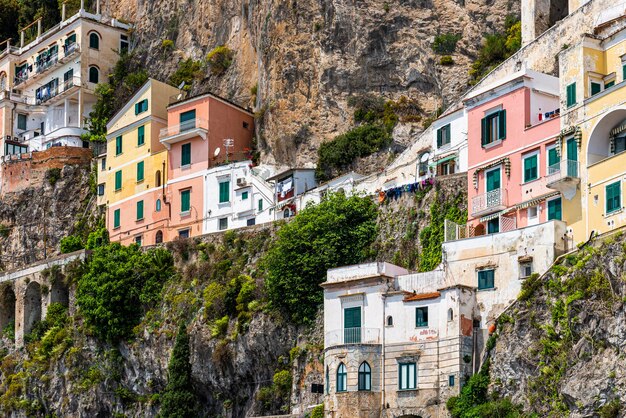 The city of amalfi on the amalfi coast italy