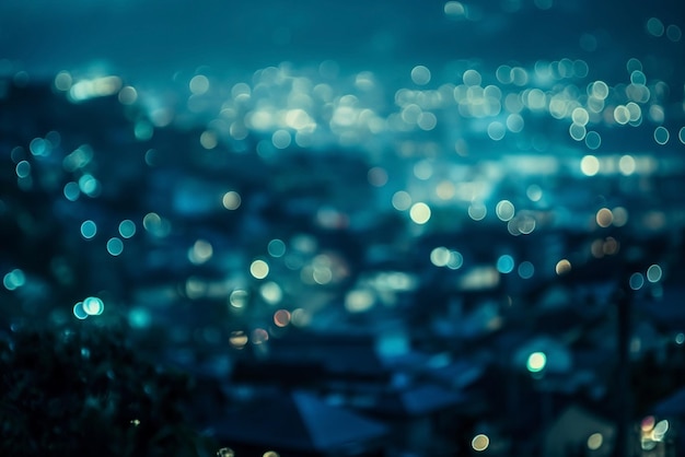 街の背景は夜にぼんやり夜のぼんやりボケは明るい街の抽象的な背景