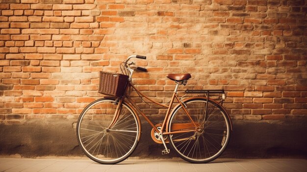 City bicycle on red wall vintage style