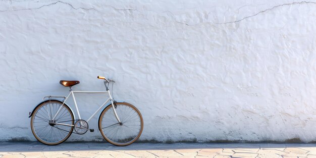 city bike near a grunge wall generative ai