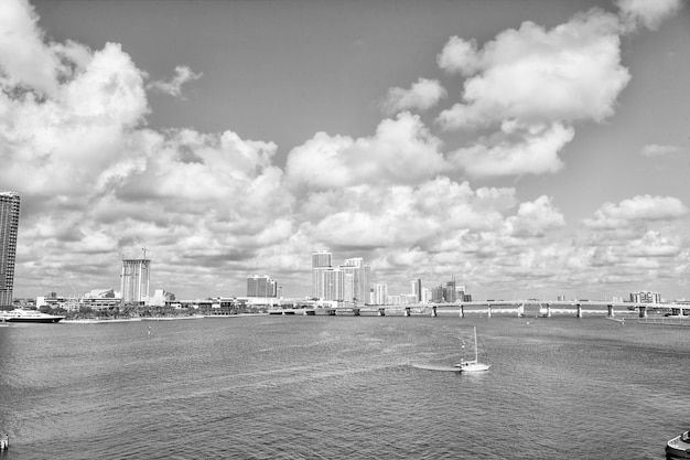 City and bridge over river