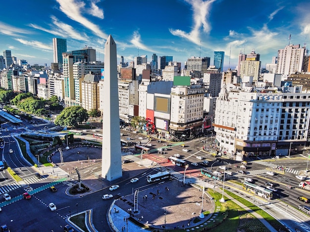 Photo city of buenos aires and view of the obelisk