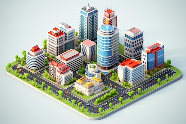 City buildings d isometric projection for map