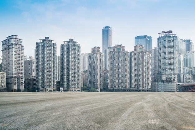 都市の建物、風景、道路