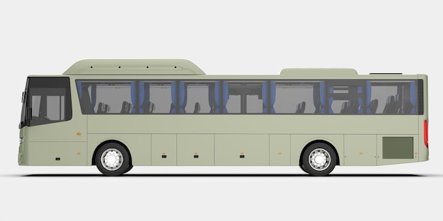 City bus isolated on background 3d rendering illustration