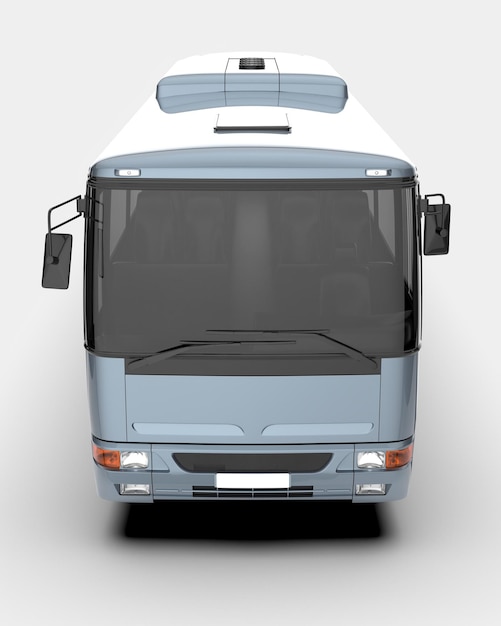 City bus isolated on grey background 3d rendering illustration