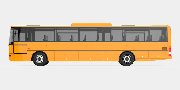 City bus isolated on grey background 3d rendering illustration