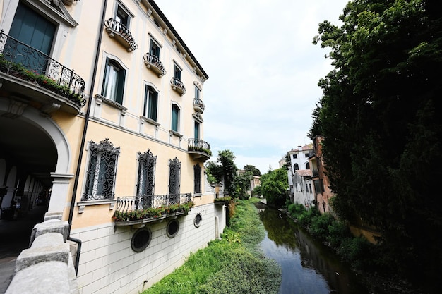 The city canal San Massimo in the centre of the old town Padua Veneto Italy