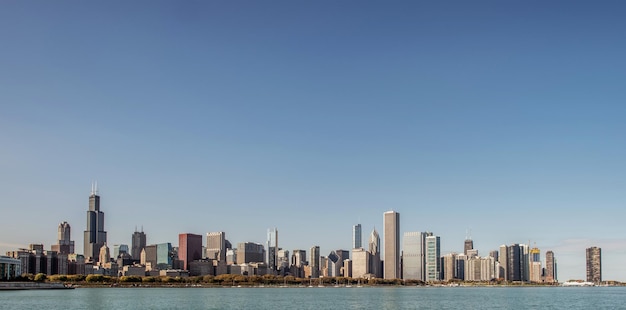 Foto orizzonte panoramico della città di chicago