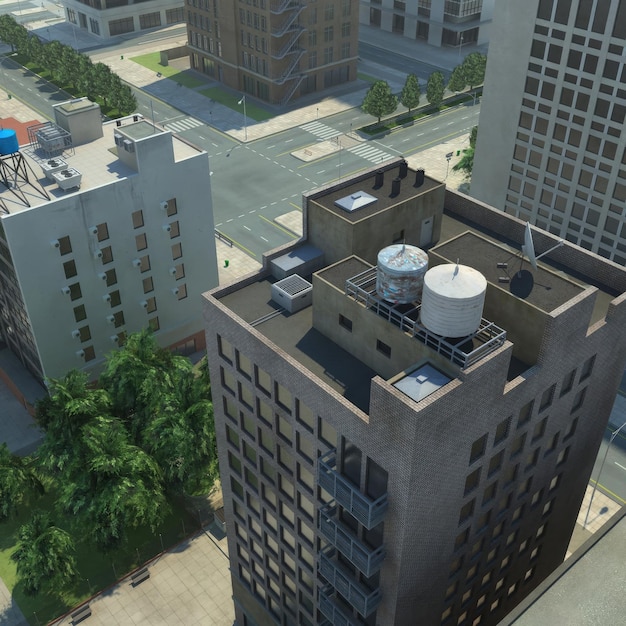 Городские Здания Городского Пейзажа 3D Модель