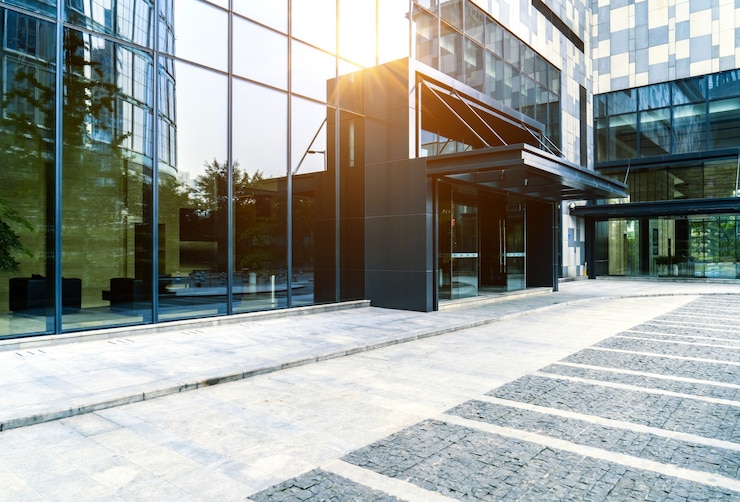 Photo city commercial buildings
