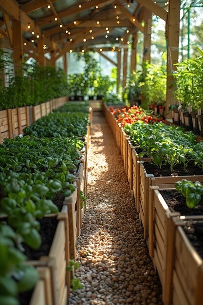 Photo city community greenhouse cultivates neighborhood harvest in business of local gardening and