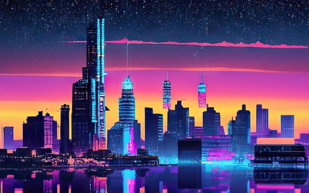 City of the cyberpunk future