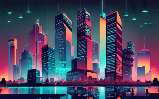 City of the cyberpunk future