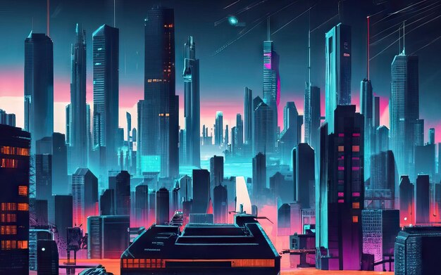 City of the cyberpunk future