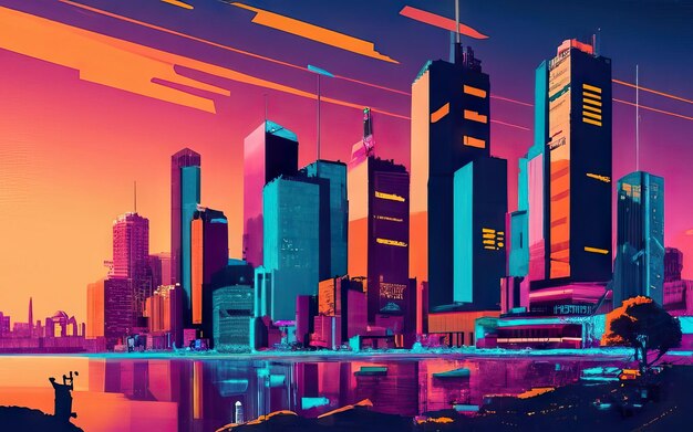 City of the cyberpunk future