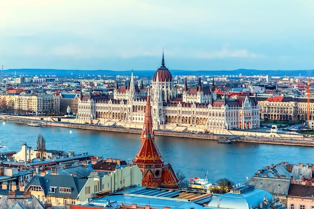 City and Danube river in Budapest