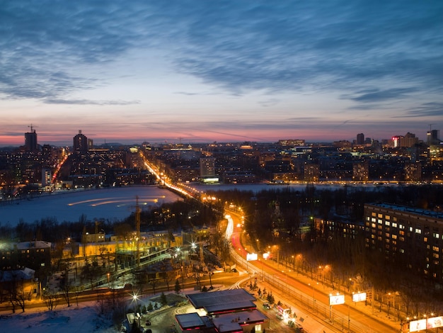 Город Донецк в ночи