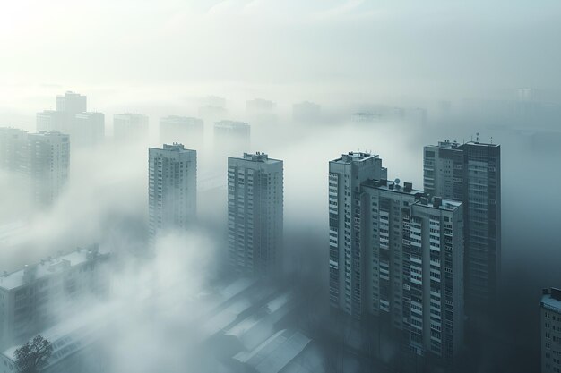 city in the fog