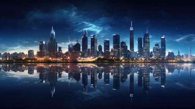 the city of the future by night