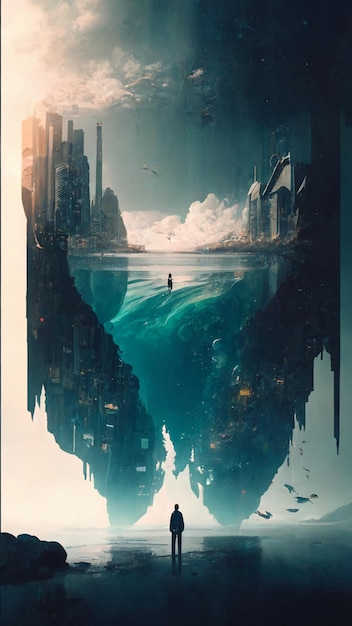 The city of the future is a digital art print