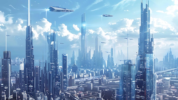 未来の都市は ガラスと鋼の輝く大都市です