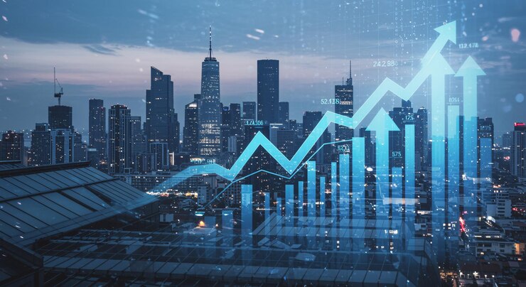Photo city growth and finance