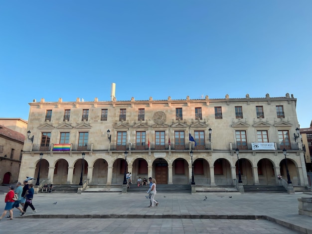 The City hall of the city of Soria Castilla y Leon Spain The Palacio de los Linajes is located in the main square Plaza Mayor of the city