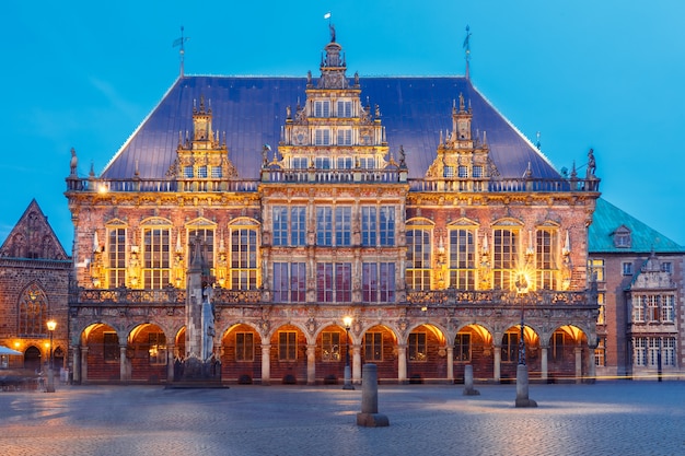 Photo city hall on market square in bremen, germany