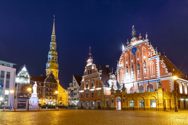 City Hall Square in the Old Town of Riga, Latvia