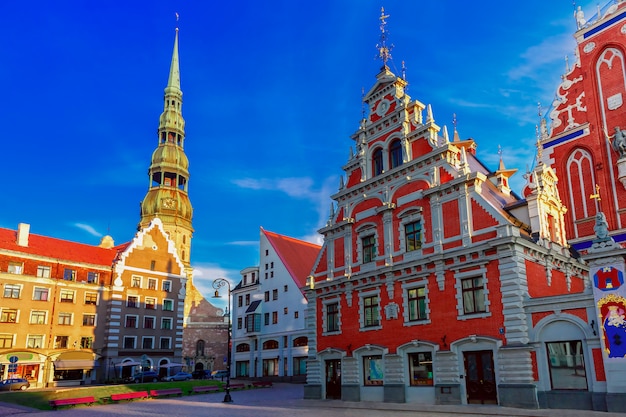 City Hall Square in the Old Town of Riga, Latvia