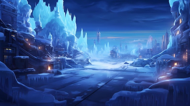 Photo a city hidden beneath an ice layer