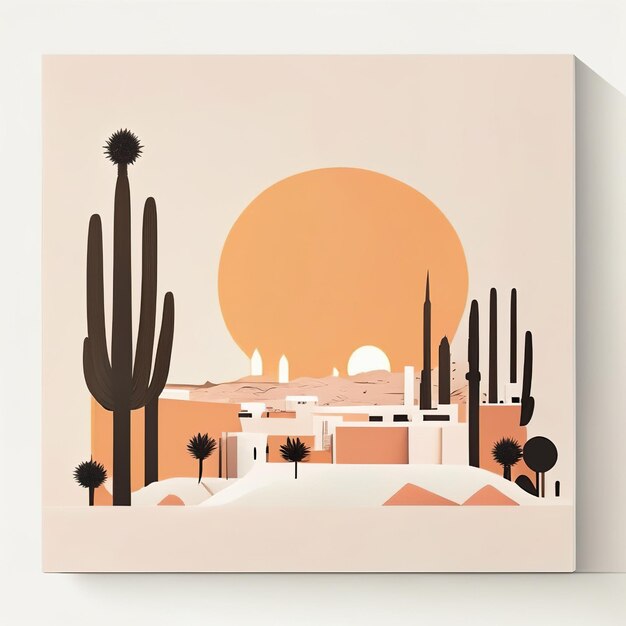 City illustration with soft colors generative ai