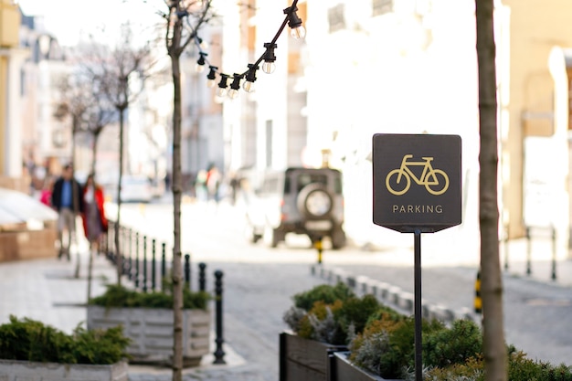 City information sign for bike parking