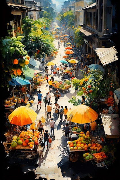 a city is a town full of fruits and vegetables