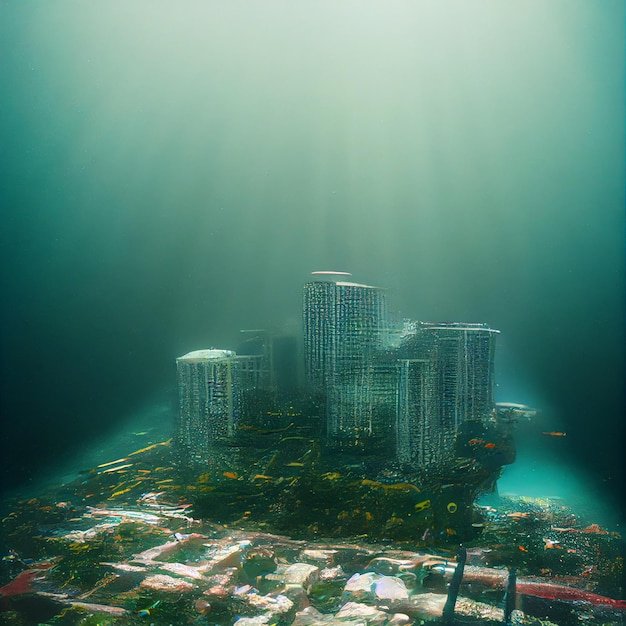 A city is under water and is under water.