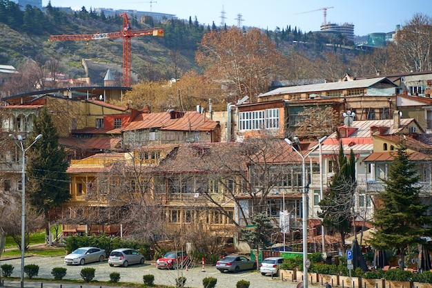 City landscape, architecture of the old cozy city of Tbilisi.