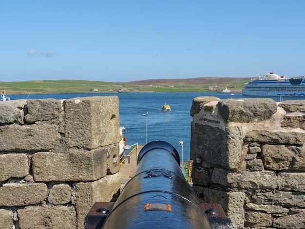 Photo the city of lerwick on the shetland islands