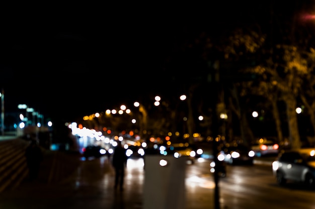 Foto fondo leggero del bokeh vago della città