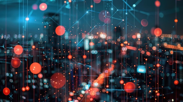 city lights and network connections