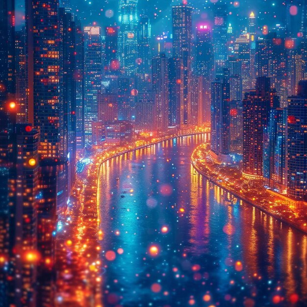 City lights at night