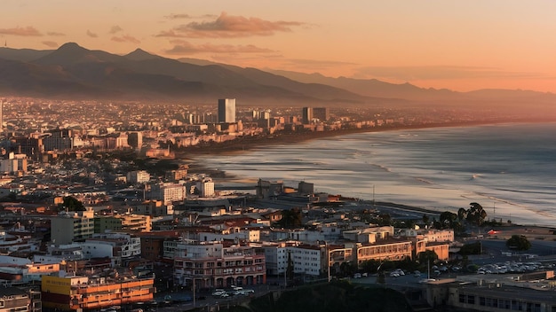 The city of lima on the pacific ocean in peru