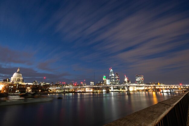 City lit up at night