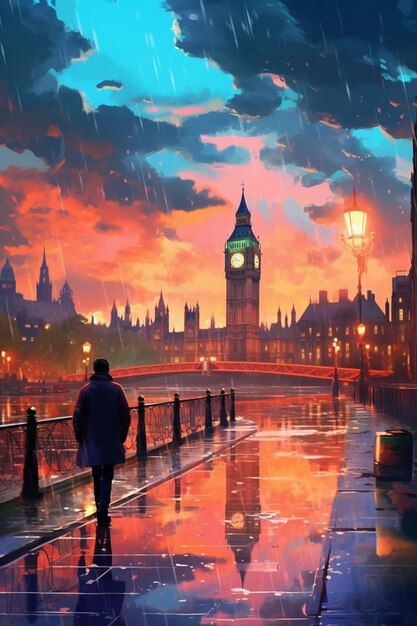 city of london colorful illustration
