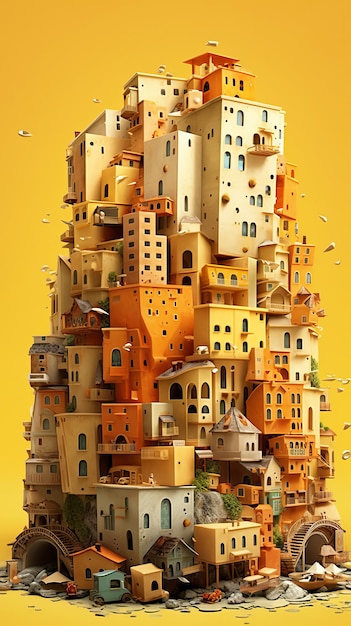 A city made of cheese Generative AI