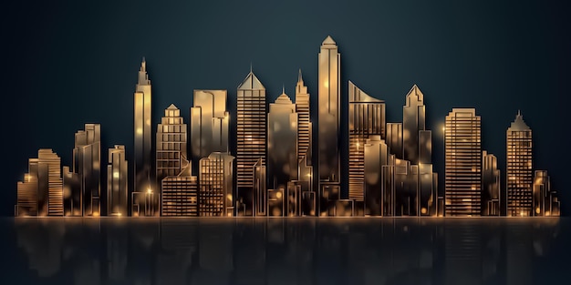 City metallic gradient on a dark background Ai generated