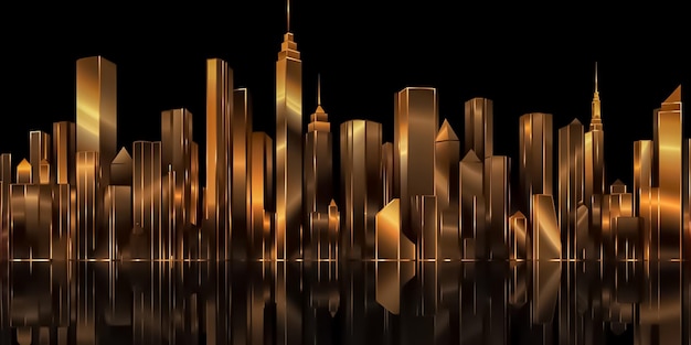 City metallic gradient on a dark background Ai generated