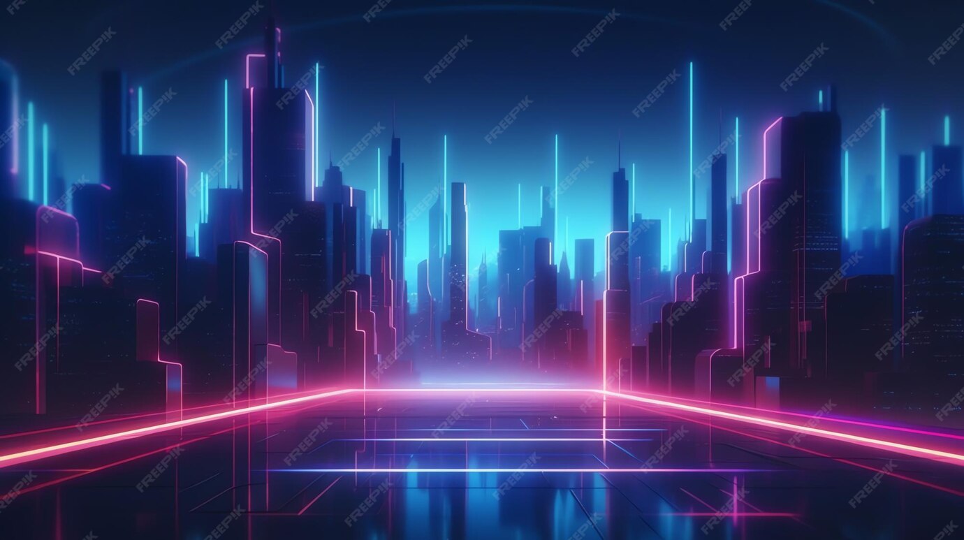 The city of neon lights Premium AIgenerated image